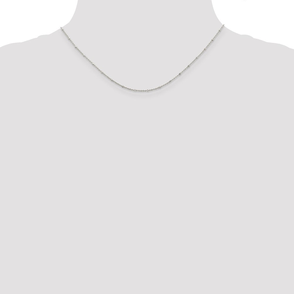 Sterling Silver 1.25mm Rolo with Beads Chain 16 Inches