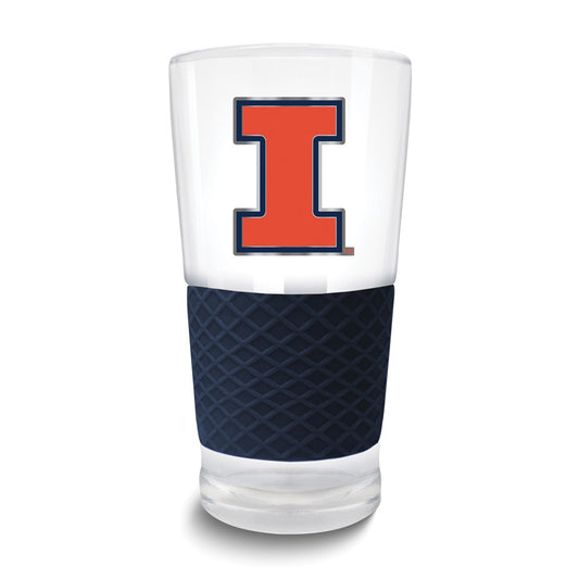 Collegiate University of Illinois Score 22 oz. Pint Glass with Silicone Grip