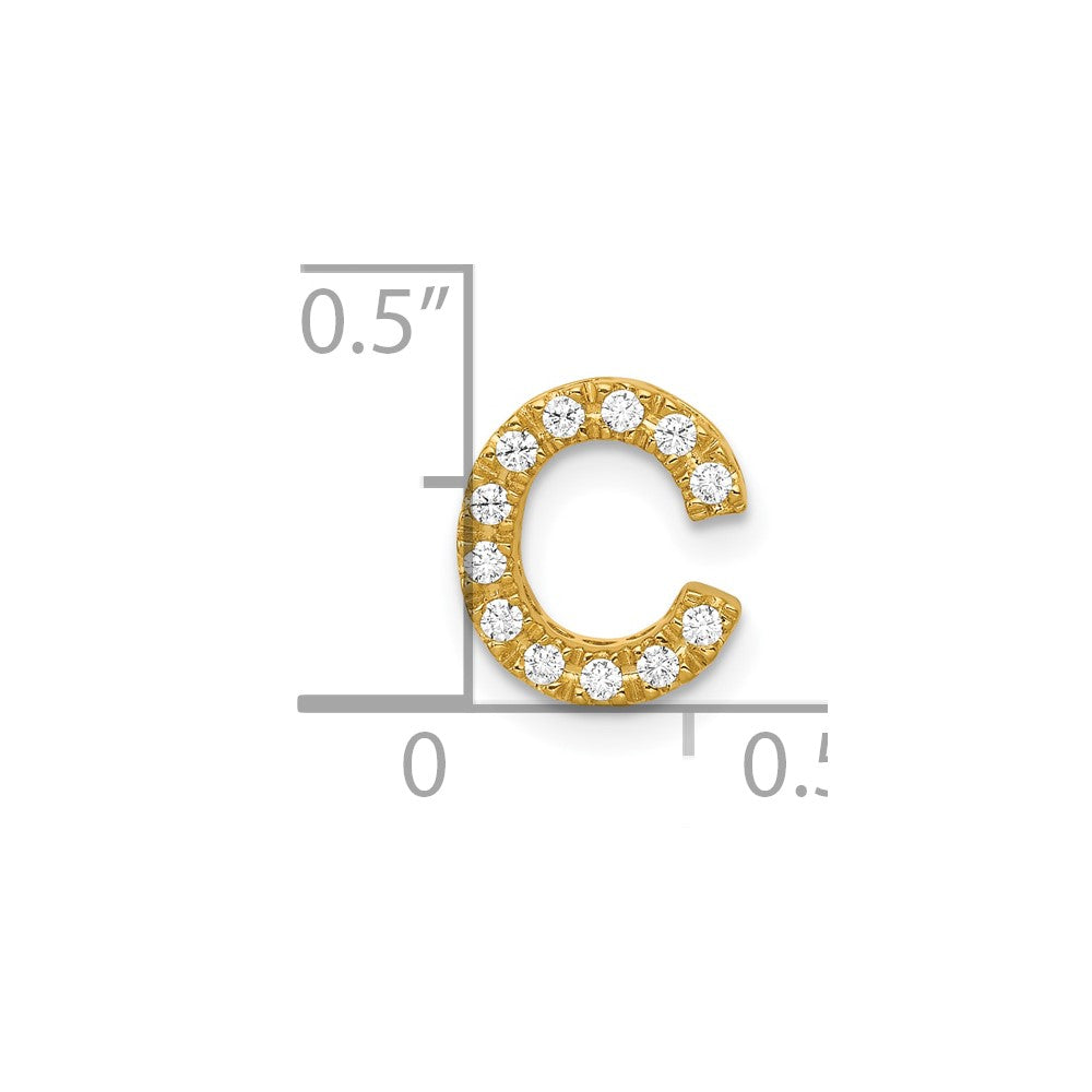 10K  Diamond Letter C Initial Charm
