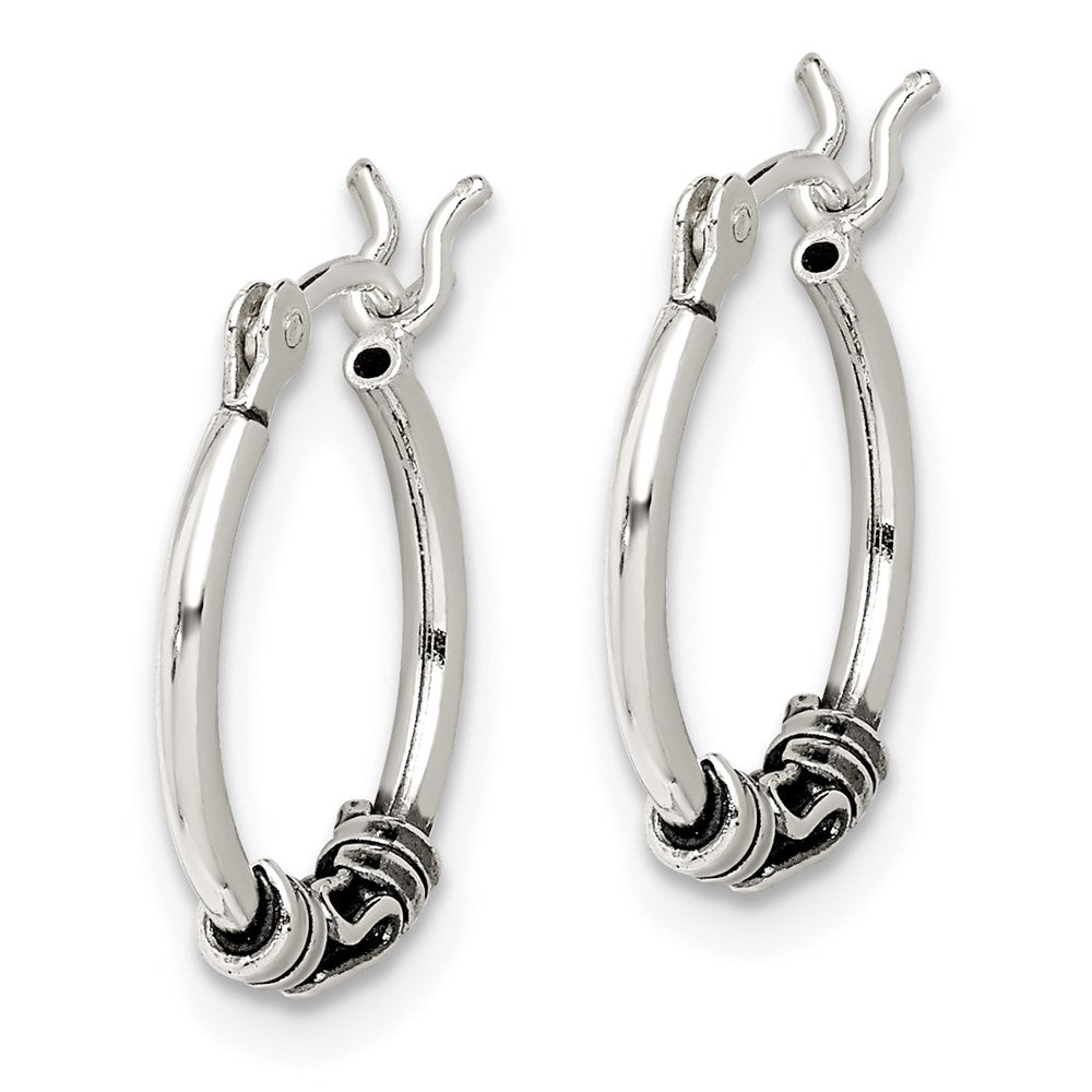 Sterling Silver Round Antiqued Fancy Earrings