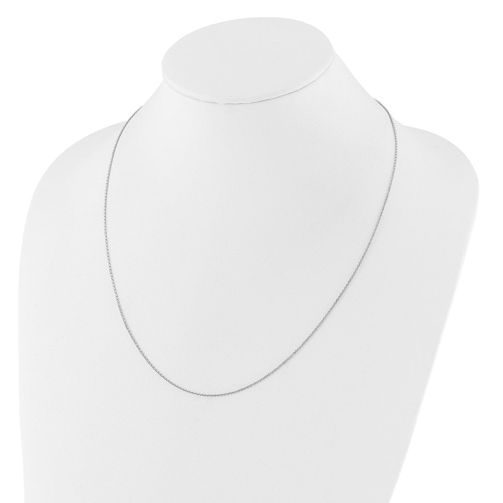 14K White Gold Adjustable  1.25mm D/C Cable Chain