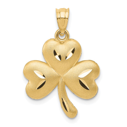 14k Shamrock Charm Yellow Gold