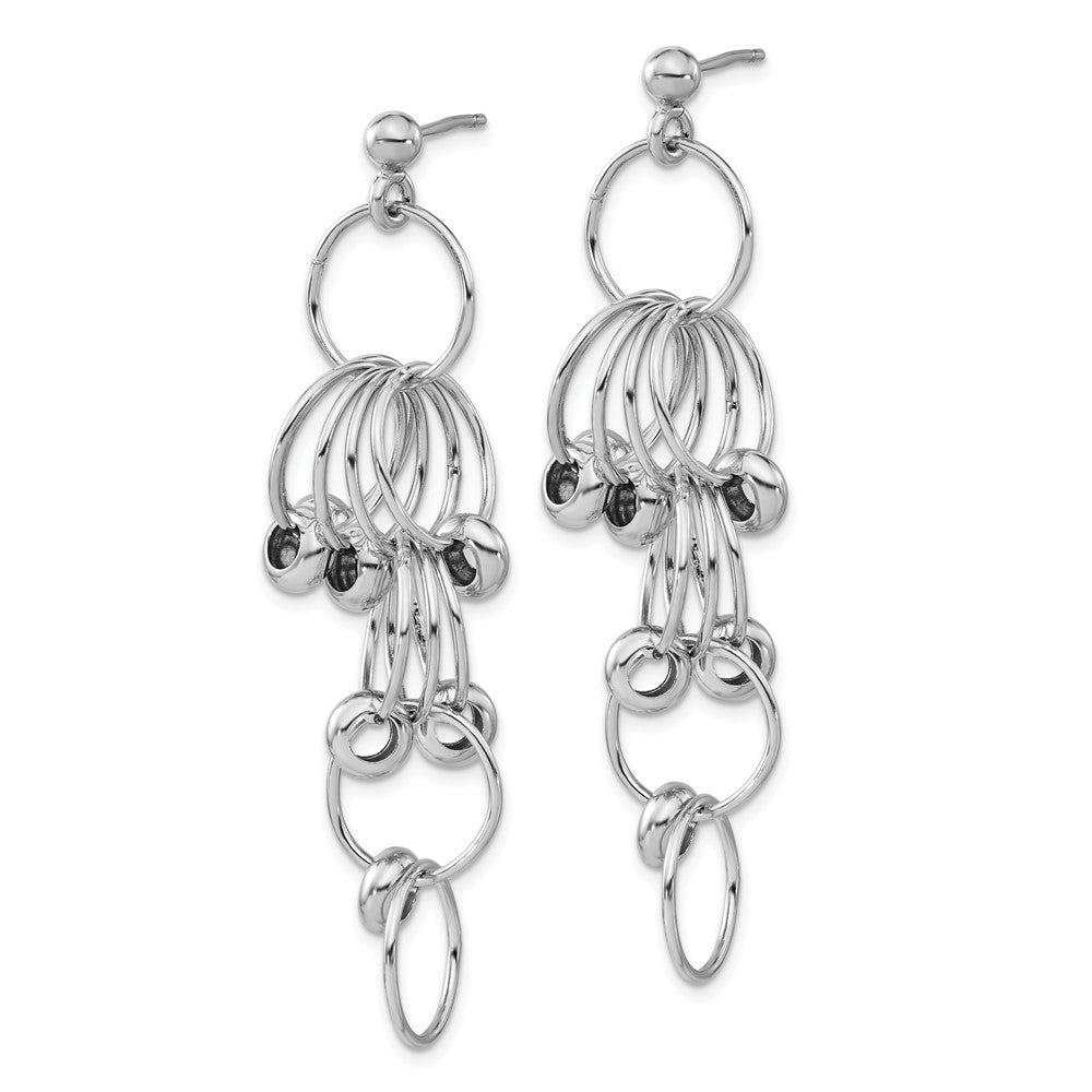 Sterling Silver Polished Post Dangle Link Earrings