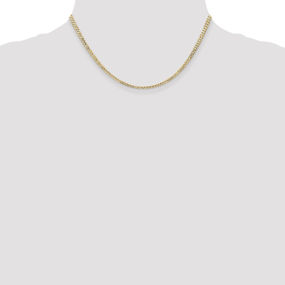 14k 3mm Open Concave Curb Chain