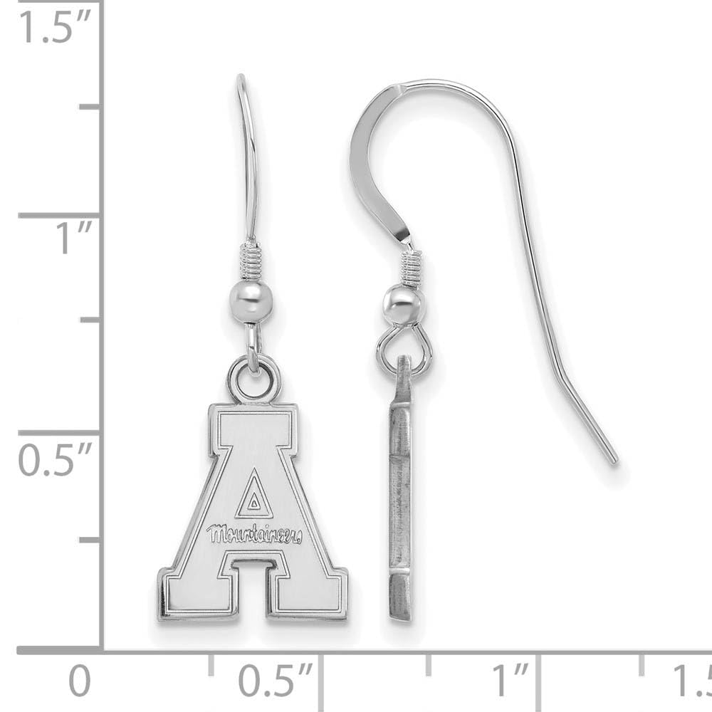 LogoArt Sterling Silver Appalachian State University Small Dangle Earrings Wire