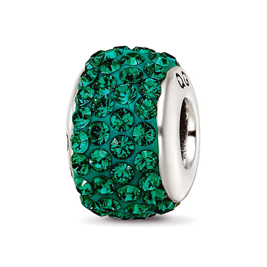 Sterling Silver Reflections Medium Green Full Preciosa Crystal Bead