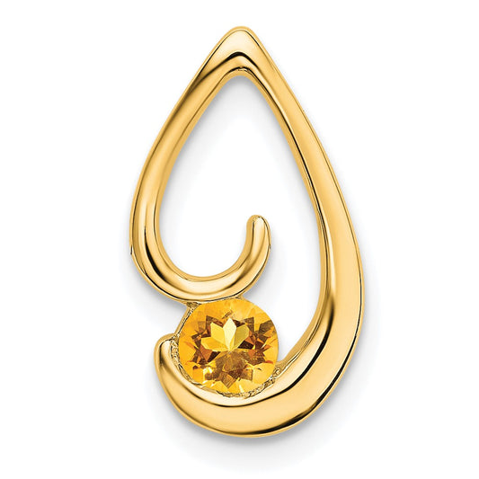 14k Citrine Chain Slide