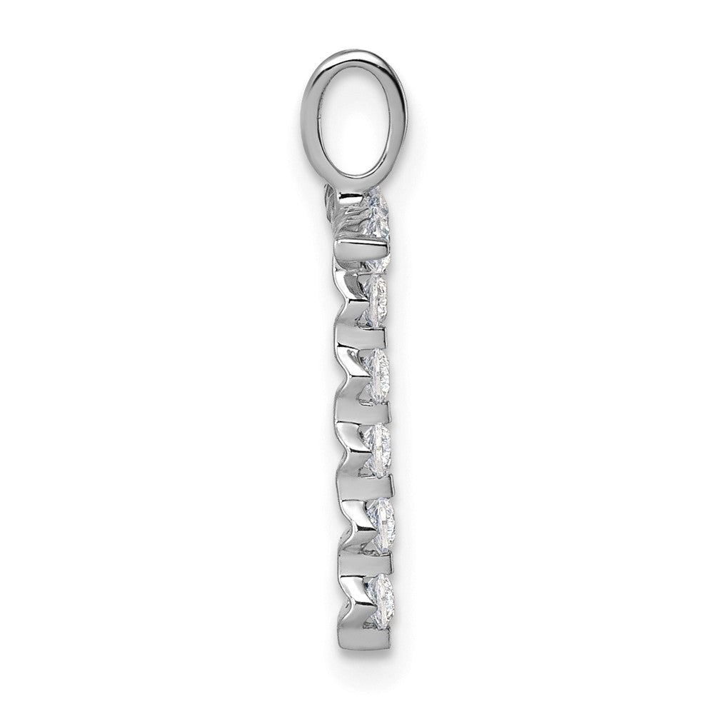 True Origin 14k White Gold 1/3 carat Lab Grown Diamond VS DEF Alphabet T Pendant