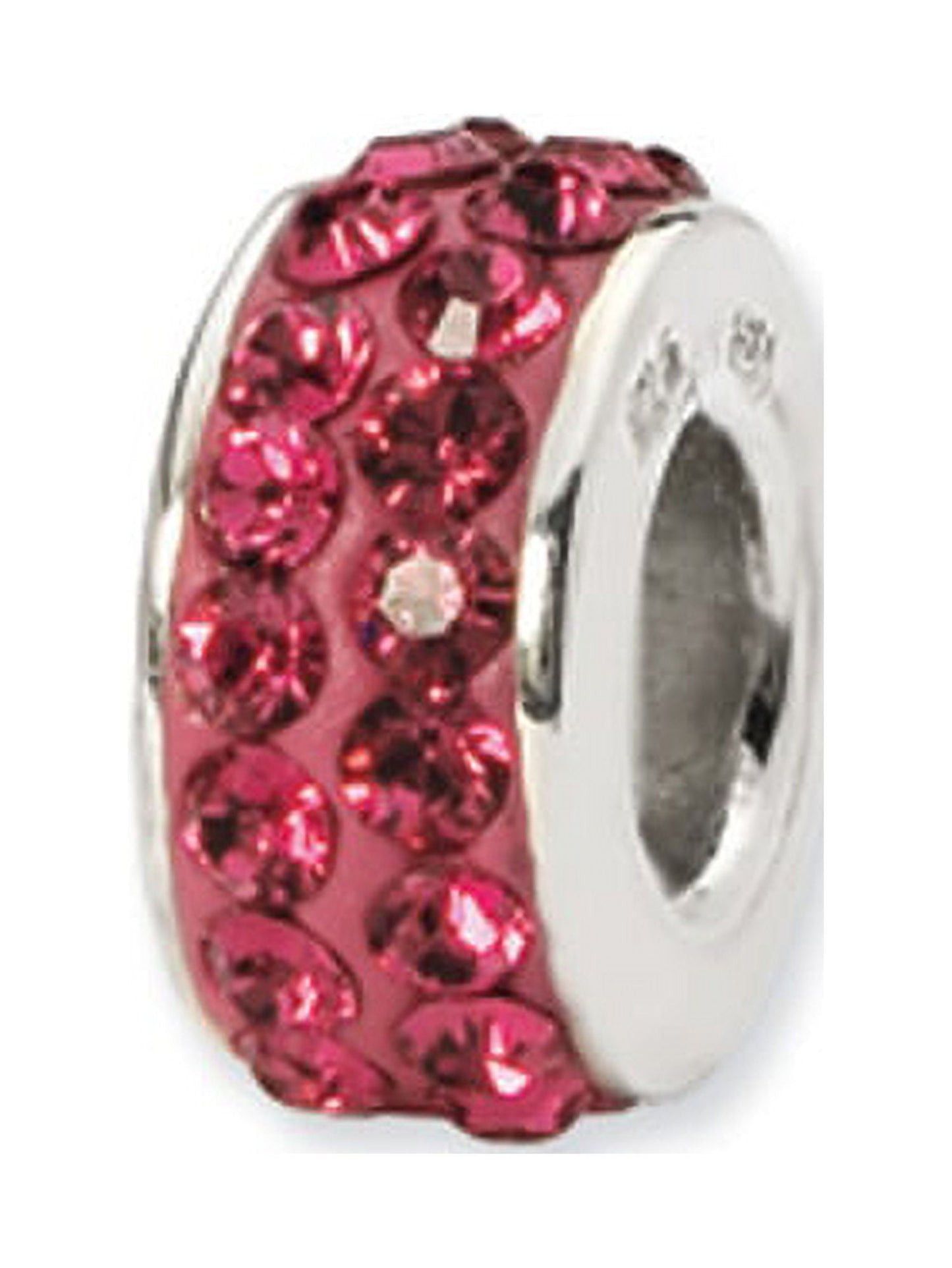 Sterling Silver Reflections July Double Row Red Preciosa Crystal Bead