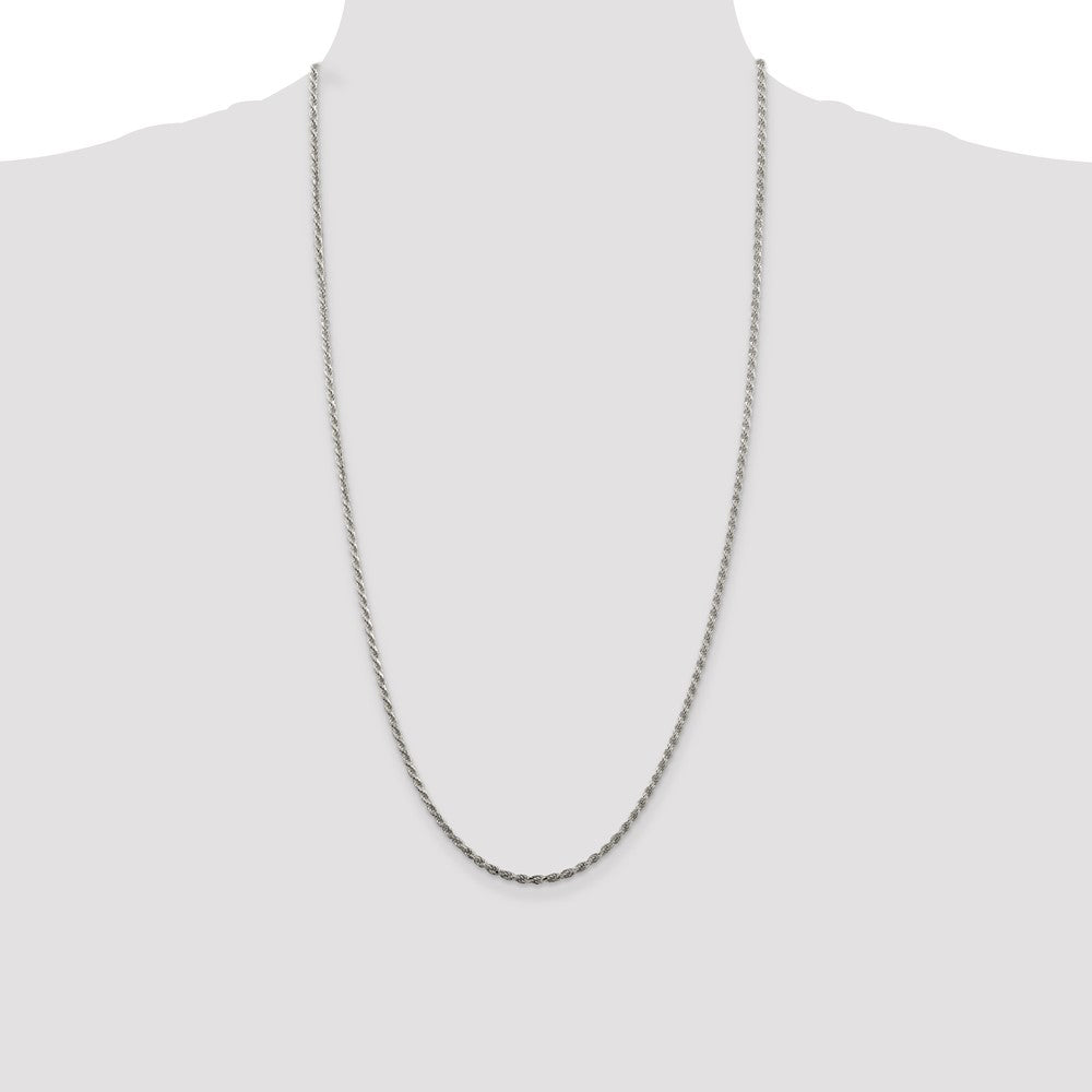 Sterling Silver 2.25mm Diamond-cut Rope Chain 28 Inches