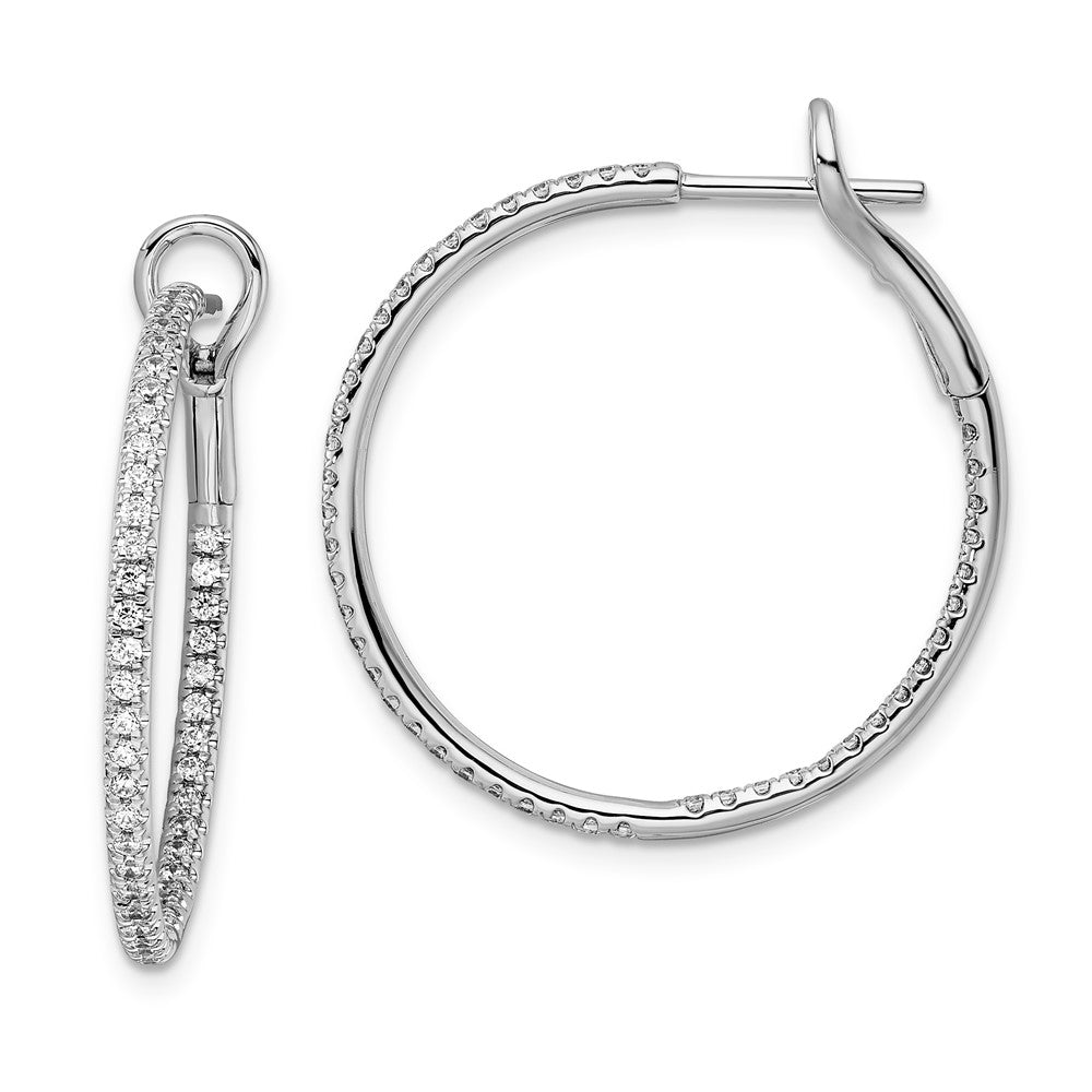 14k White Gold 3/4 carat Lab Grown Diamond VS/SI+ G+ Complete In and Out Hoop Earrings