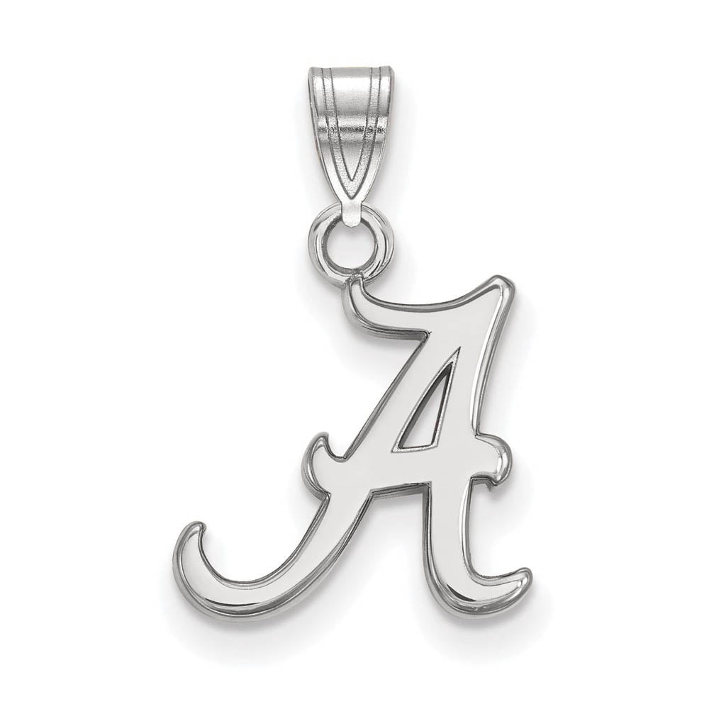 Sterling Silver Rhodium-plated LogoArt University of Alabama Letter A Small Pendant Q-SS002UAL