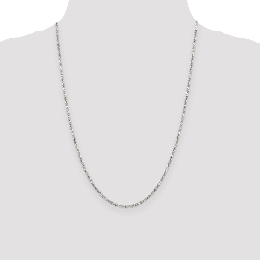 Sterling Silver 2.25mm Fancy Navette Link Chain 24 Inches