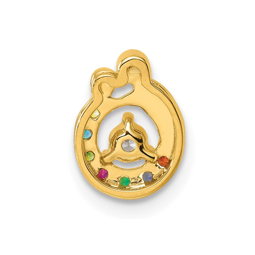 14k 7 Birthstone and Dia Mother/Child Chain Slide Semi-mount