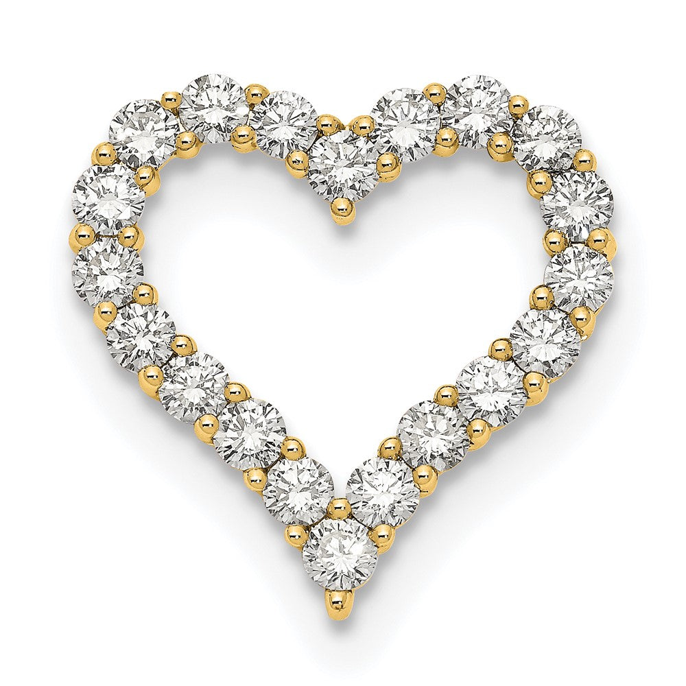 14k 2 carat Lab Grown Diamond VS/SI+ G+ Heart Chain Slide Pendant