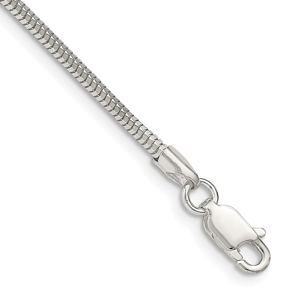 Sterling Silver 2mm Diamond-cut Snake Chain 7 inches