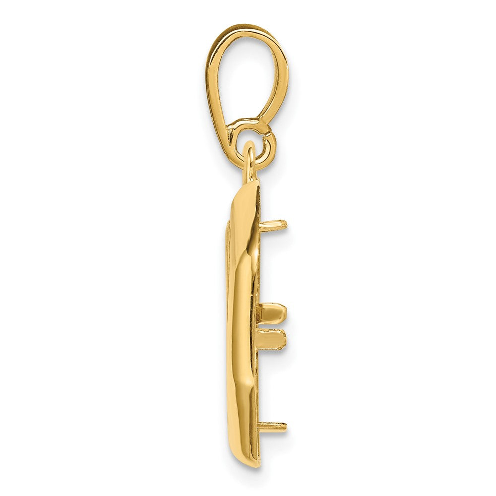 Wideband Distinguished Coin Jewelry 14k Polished Octagonal 13.0mm Prong Coin Bezel Pendant