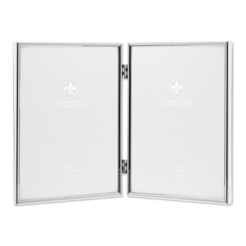 5x7 Hinged Double Simply Silver Metal Picture Frame