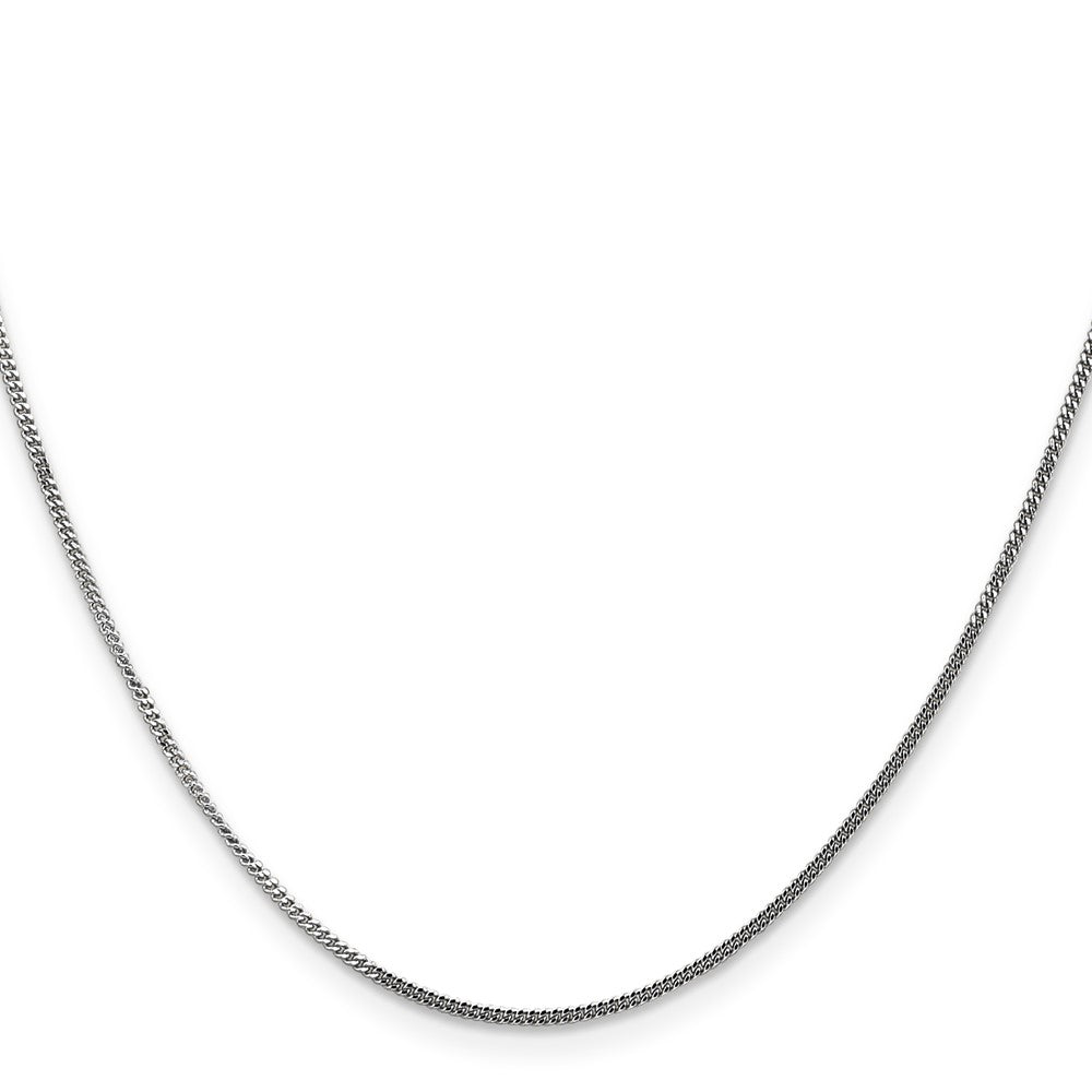 14K White Gold 16 inch 1.4mm Curb  with Spring Ring Clasp Pendant Chain