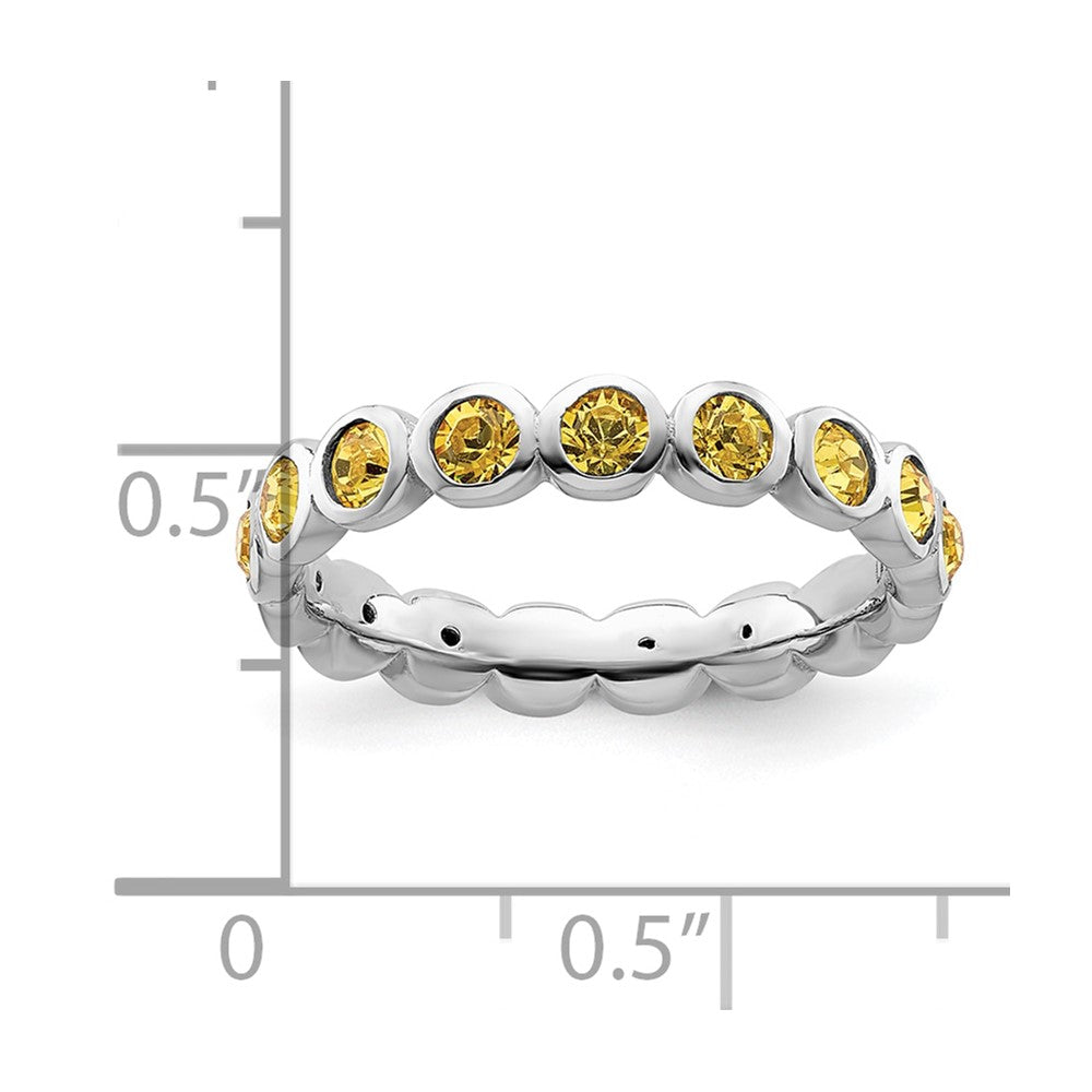 Sterling Silver Stackable Expressions November Crystal Ring Size -8