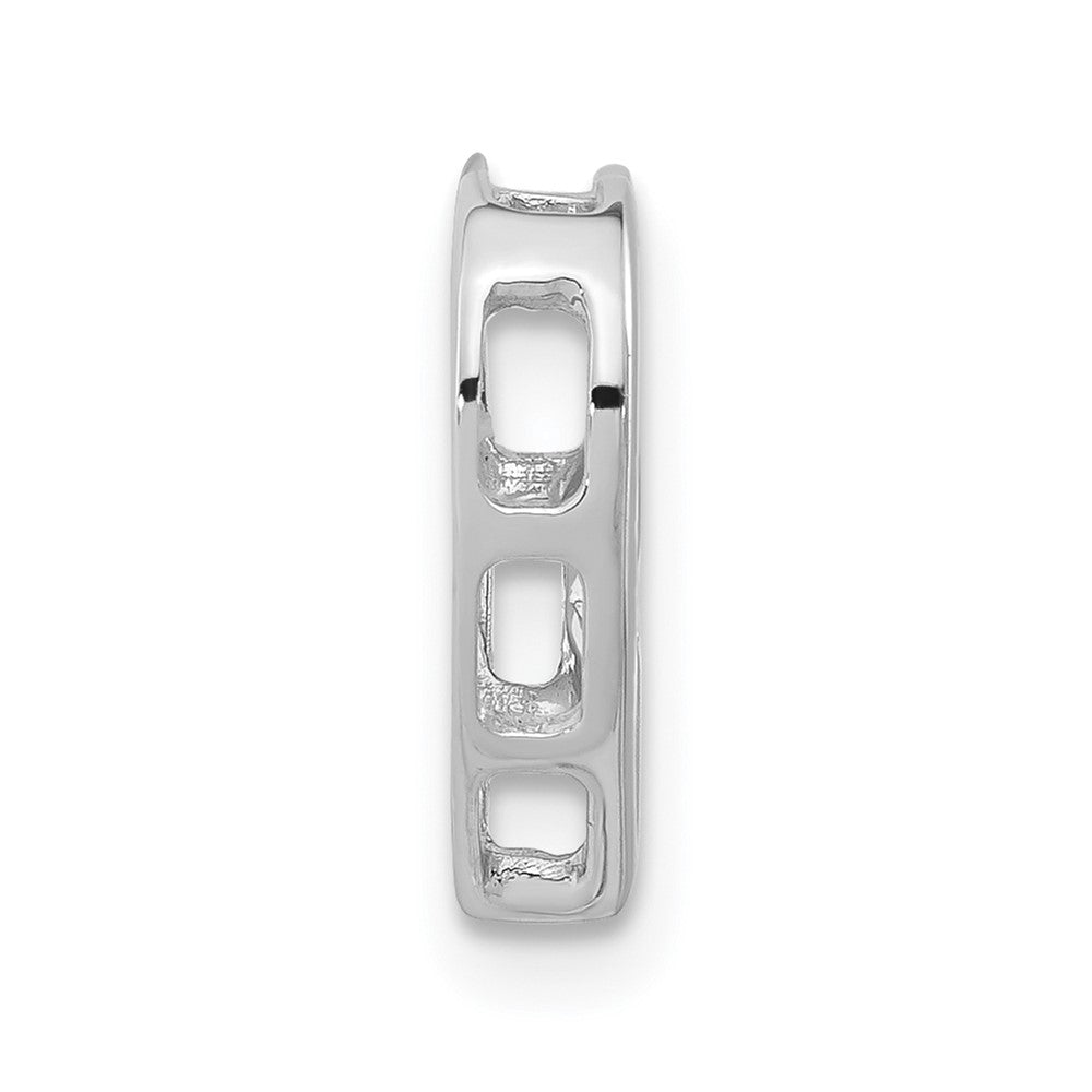 Sterling Silver Polished Diamond Heart Chain Slide