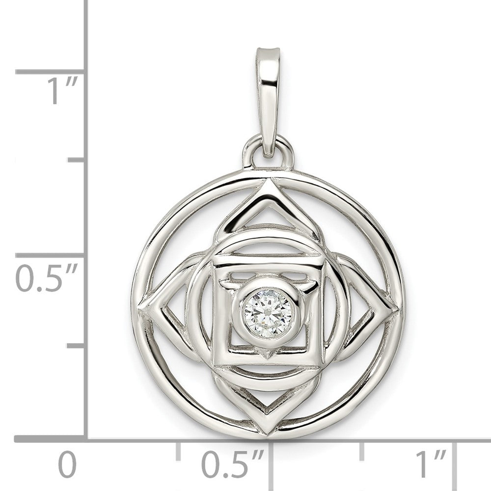 Sterling Silver CZ Root Chakra Filigree Pendant