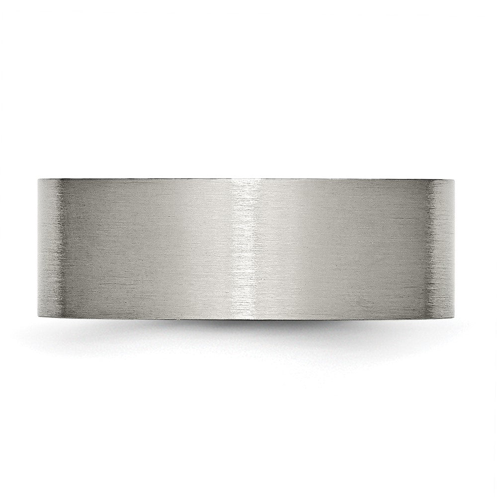 Titanium Brushed 8mm Flat Band Size - 11.5