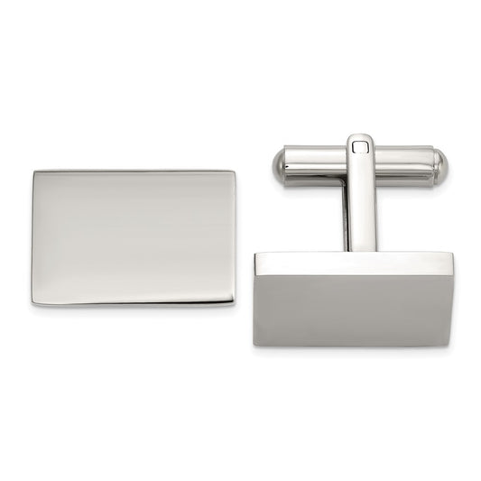 Chisel Stainless Steel Polished Rectangle Cuff Links