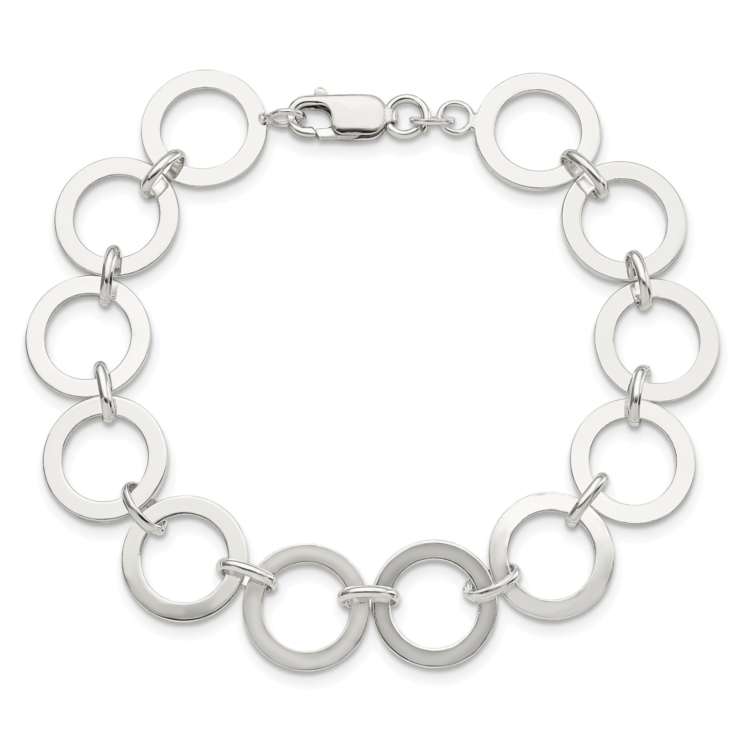 Sterling Silver Circle Link Bracelet 7.5 inches