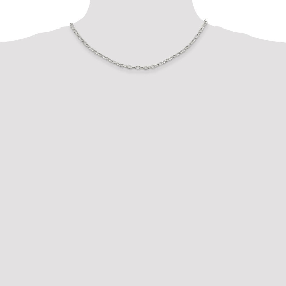 Sterling Silver 3.75mm Fancy Patterned Rolo Chain 16 Inches