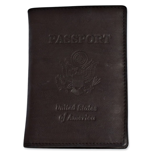 Black Leather Passport Cover