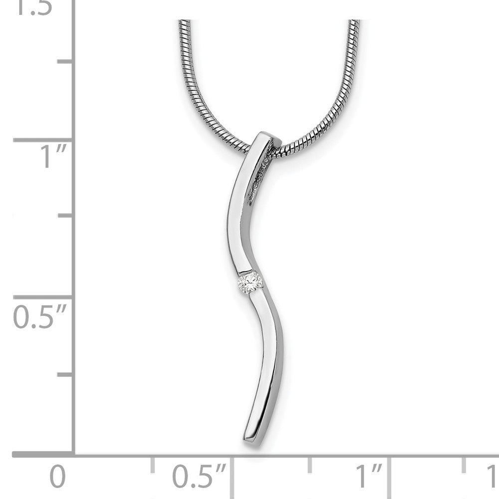 White Ice Sterling Silver Rhodium-plated 18 Inch Diamond Necklace with 2 Inch Extender 18 Inches