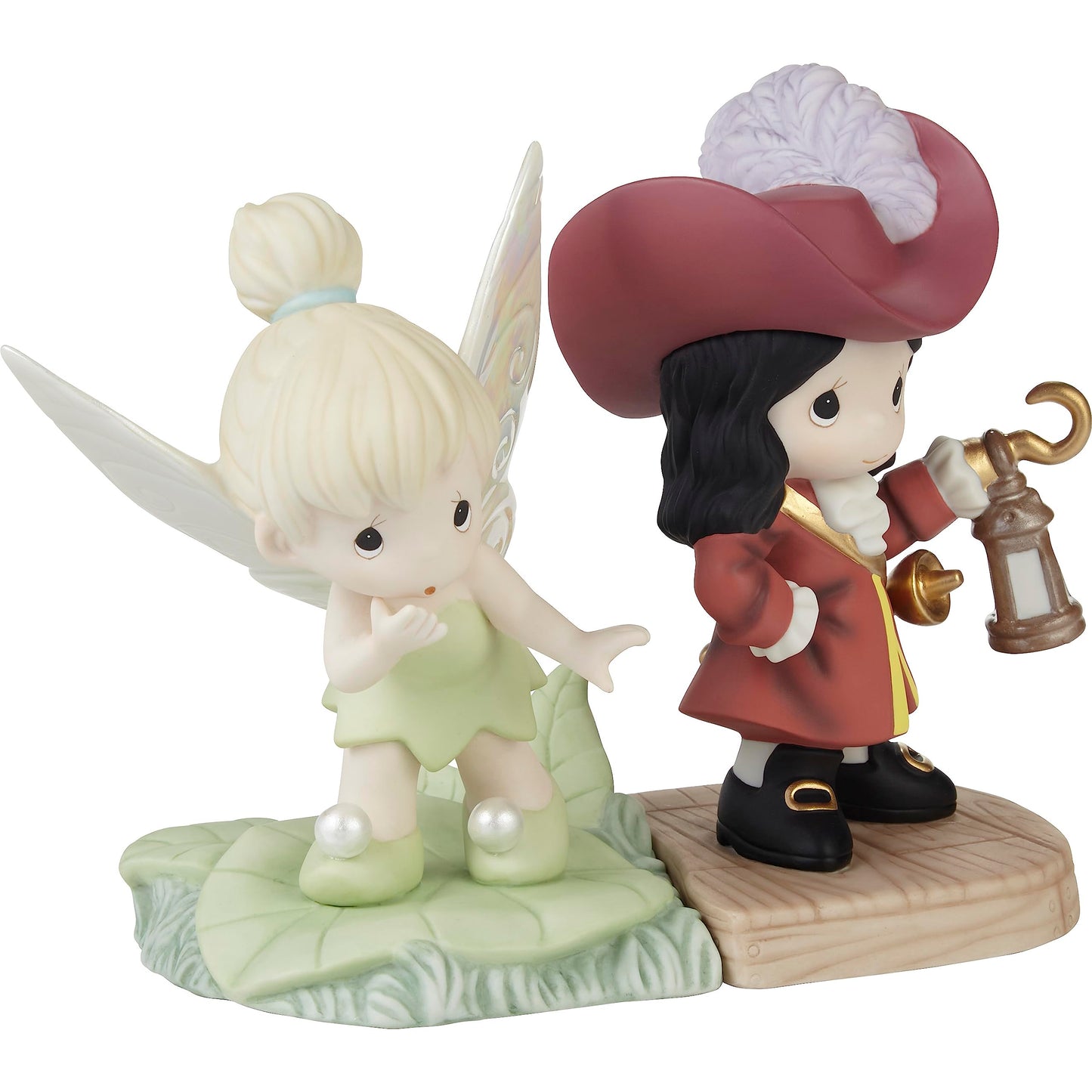 Precious Moments 231030 Life is A Daring Adventure Disney Tinker Bell and Captain Hook 2-Piece Bisque Porcelain Figurine Set