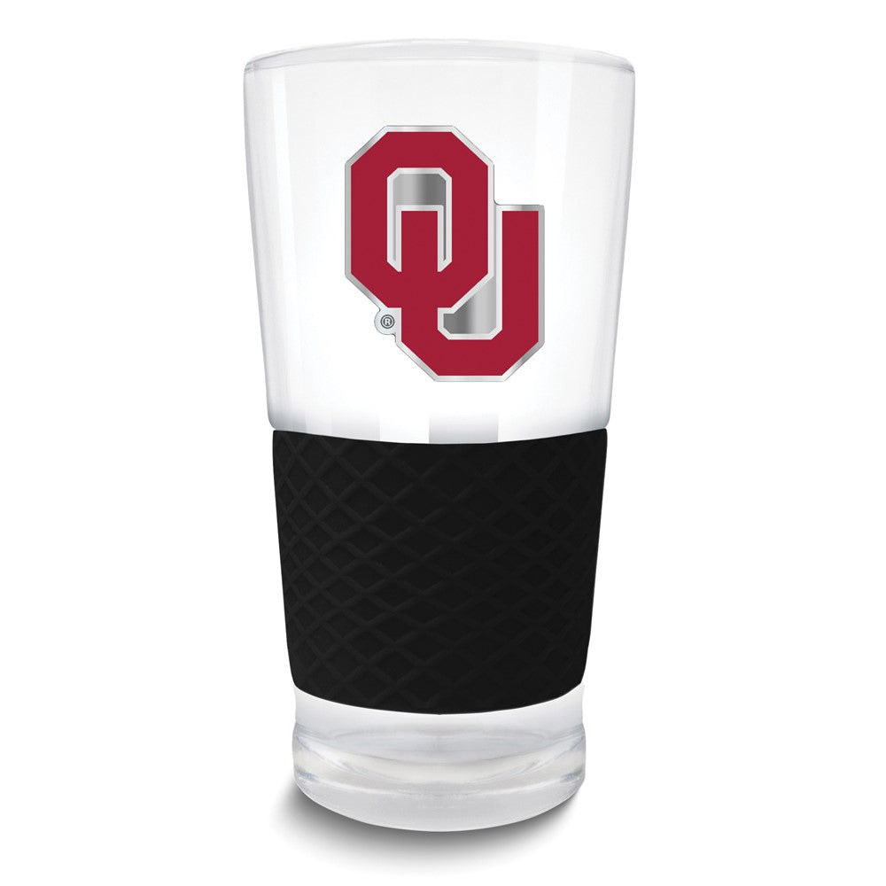 Collegiate University of Oklahoma Score 22 oz. Pint Glass with Silicone Grip
