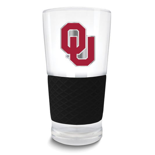 Collegiate University of Oklahoma Score 22 oz. Pint Glass with Silicone Grip