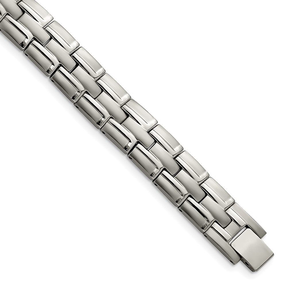 Titanium Brushed and Polished 8.5in Link Bracelet 8.5 inches