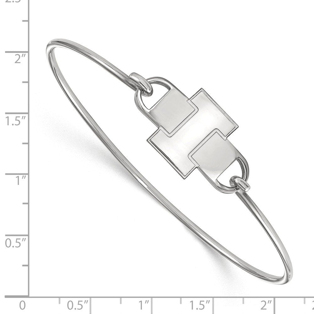 LogoArt Sterling Silver University Of Illinois Small Ctr Wire Bangle