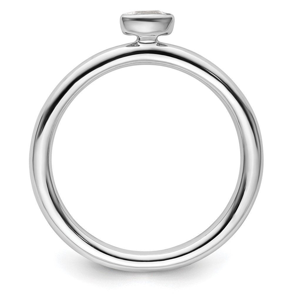 Sterling Silver Stackable Expressions White Topaz Ring Size -9