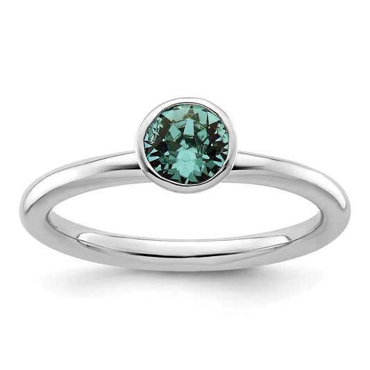 Sterling Silver Stackable Expressions High 5mm December Crystal Ring Size -9