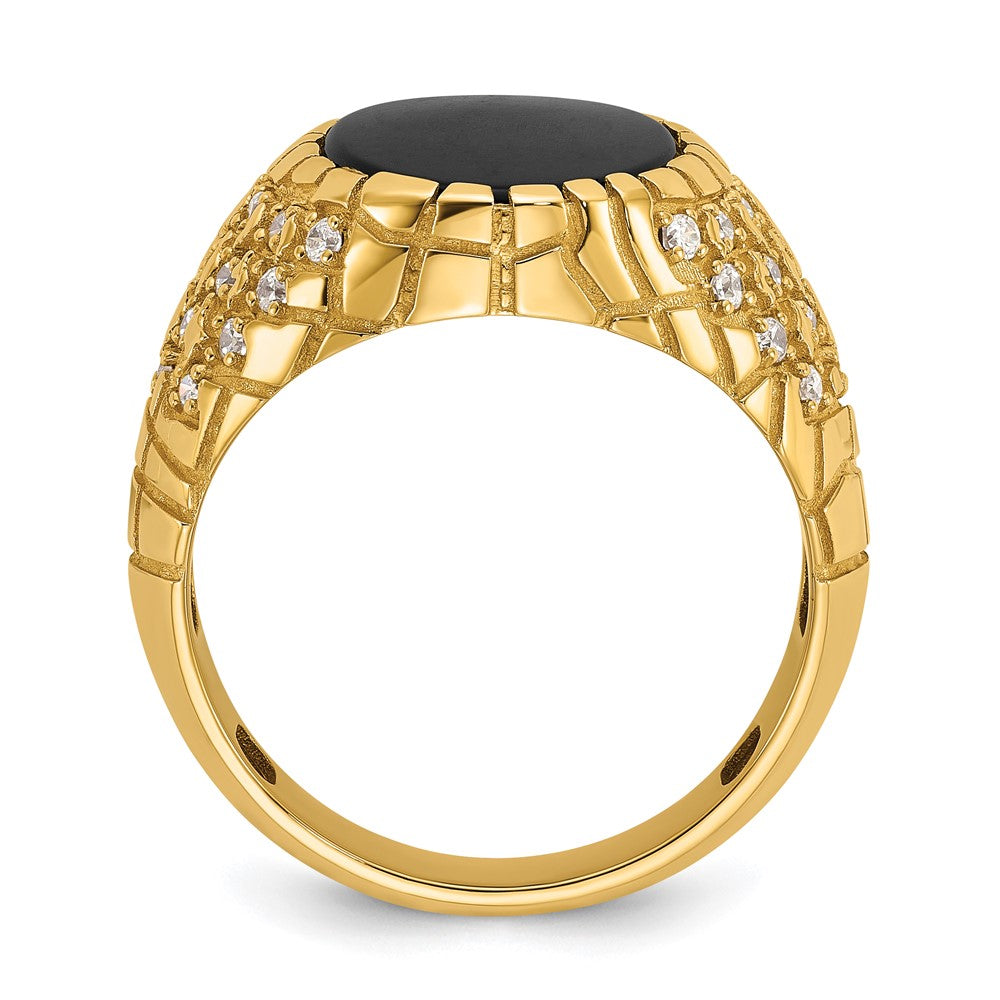 14k IBGoodman Men's Onyx and Diamond Nugget Ring Mounting