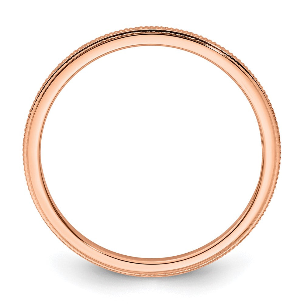 10K Rose Gold 1.2mm Milgrain Stackable Band Size 9.5