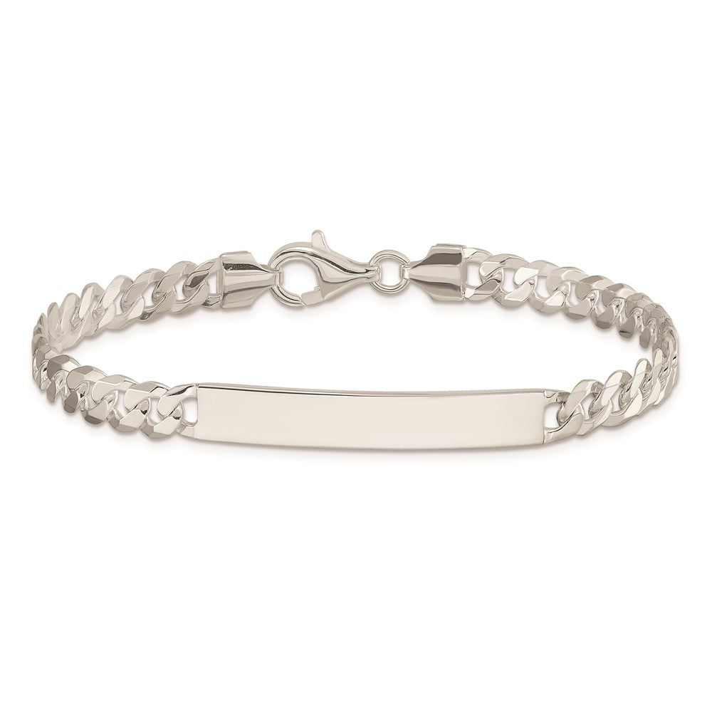 Sterling Silver Curb Link ID Bracelet 7.5 inches