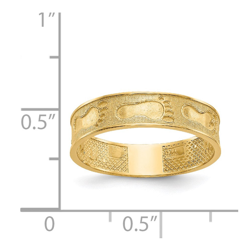14K Footprints In The Sand Ring Size 6