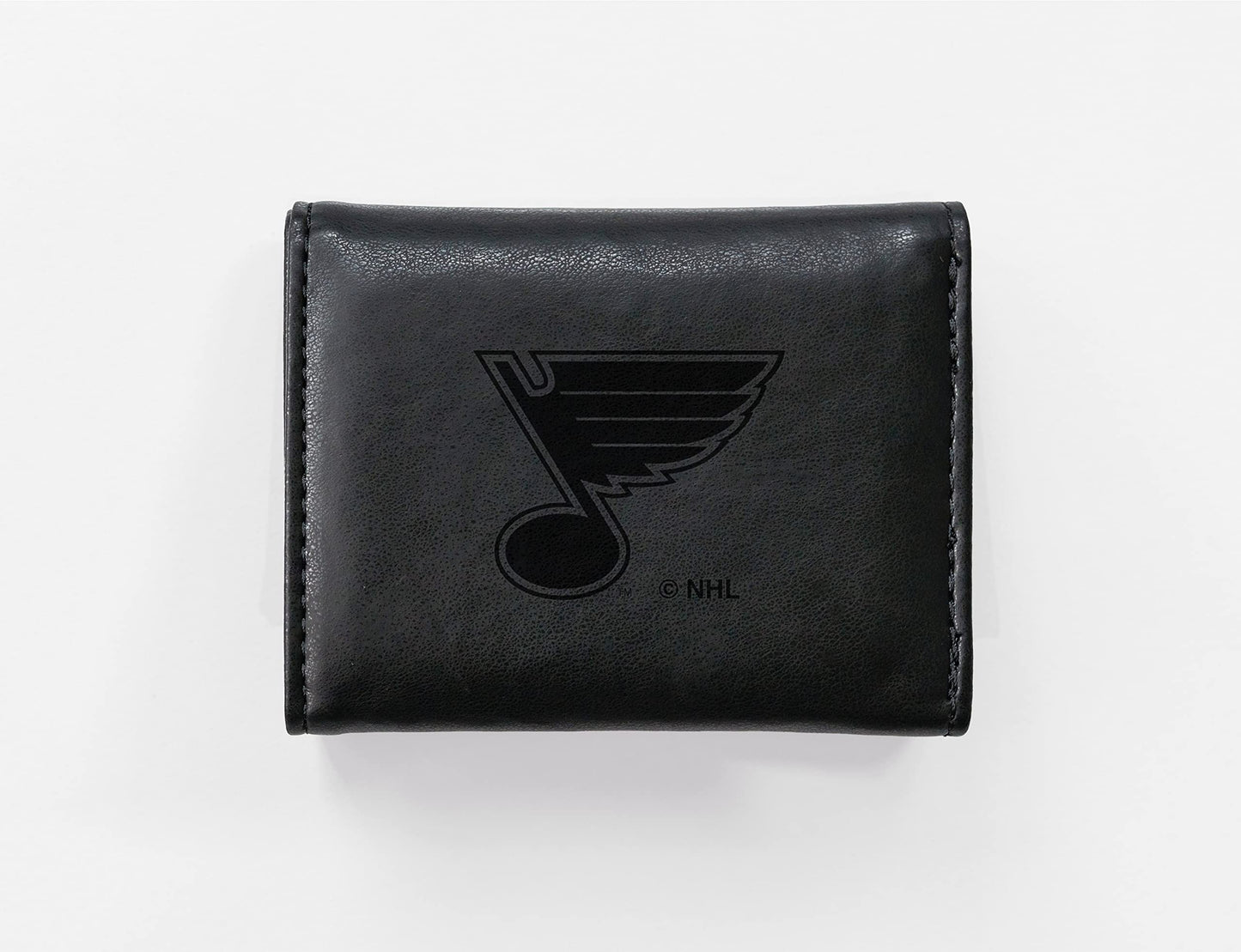 Hockey Rico Industries St. Louis Blues Black Laser Engraved Trifold Laser Engraved Tri-Fold Wallet - Men's Accessory