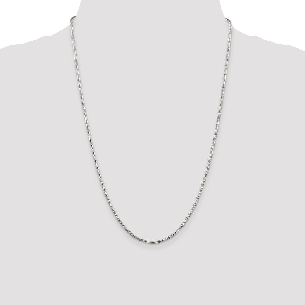 Sterling Silver 1.6mm Round Snake Chain 24 Inches