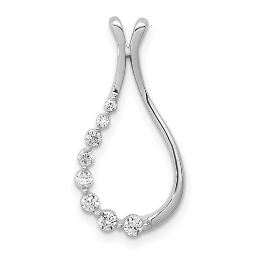14k White Gold 1/6 carat Lab Grown Diamond VS/SI+ G+ Teardrop Chain Slide Pendant