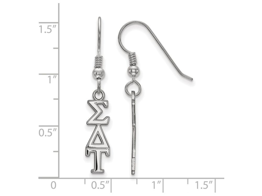 Sterling Silver Official Licensed Greek Sororities Sigma Delta Tau Small Dangle Earrings