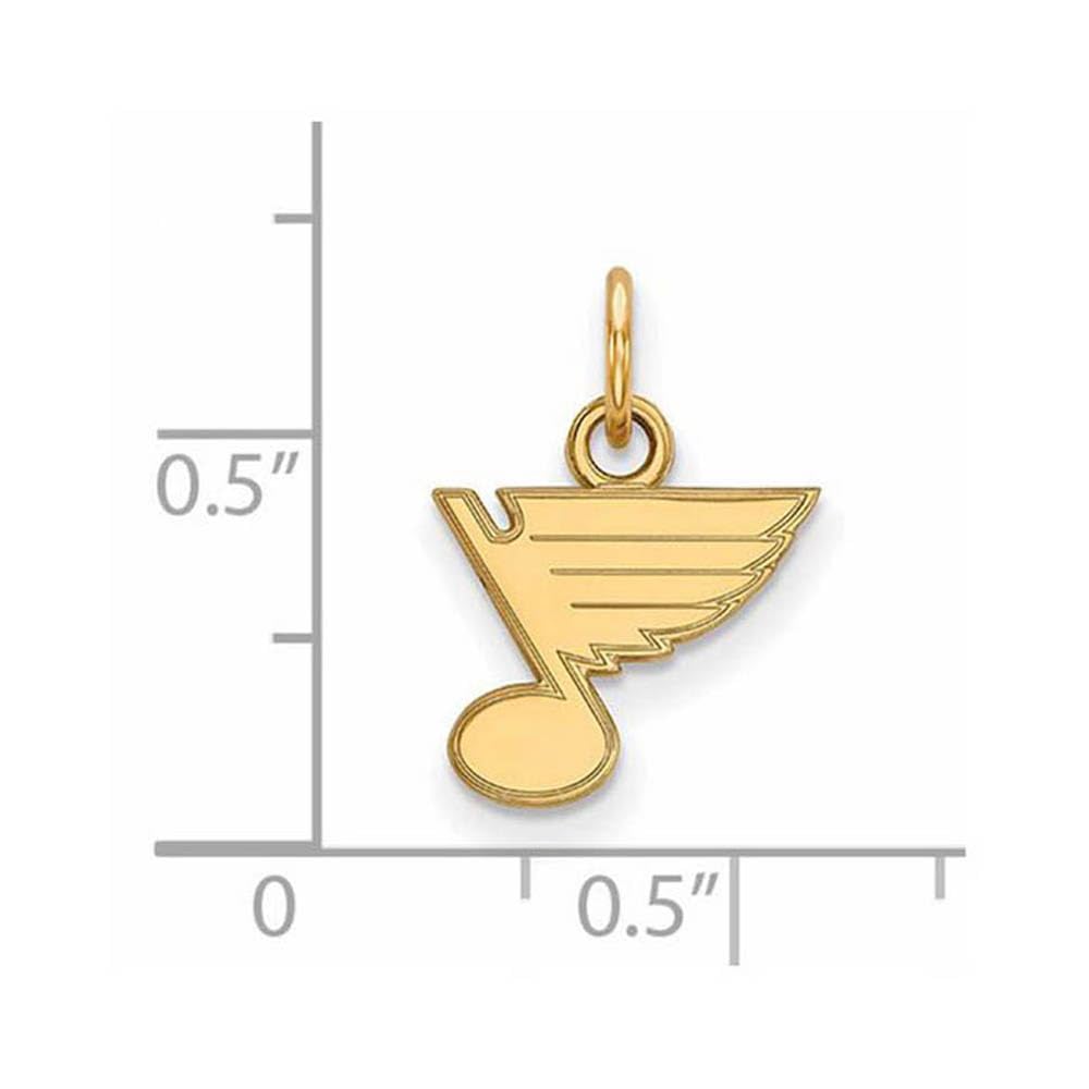 Sterling Silver Gold Plated NHL LogoArt St. Louis Blues XS Pendant