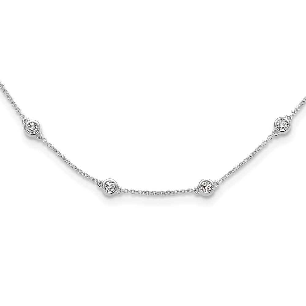 True Origin 14K White Gold 1 1/6 carat Lab Grown Diamond VS+ F+ Complete 18 Station 18 in Necklace