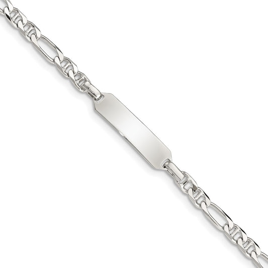 Sterling Silver Childrens ID Anchor 5in Plus 1in EXT Link Bracelet 5 inches